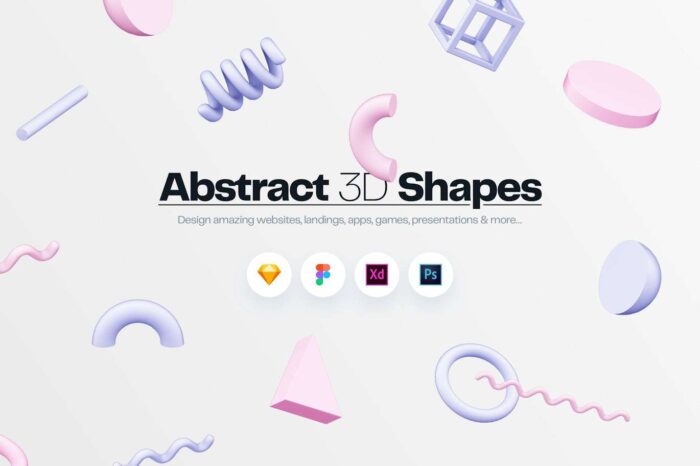 Abstract 3D Shapes Illustration Kit
