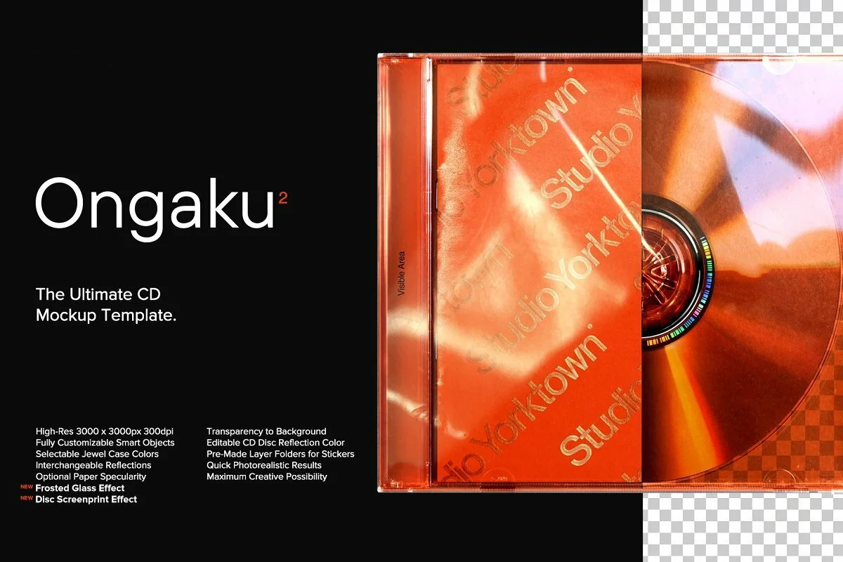 Ongaku - Ultimate CD Mockup Template 2 Ongaku Ultimate CD Mockup Template 2 Desigix Shop