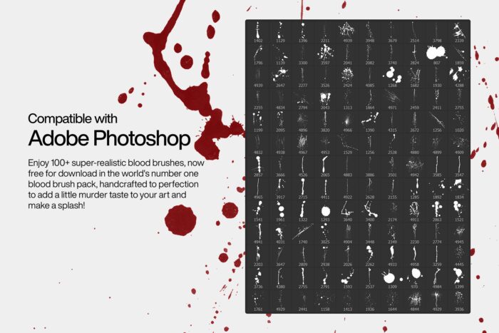 100 Blood Photoshop Brushes Image 2 Desigix Shop