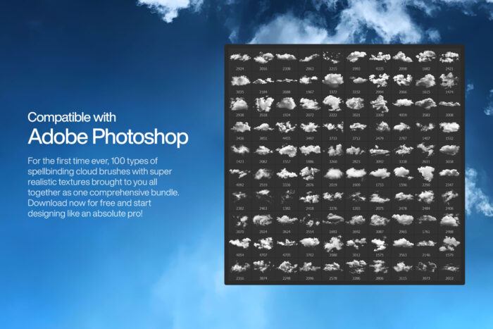 100 Cloud Photoshop Brushes Image 2 scaled Desigix Shop
