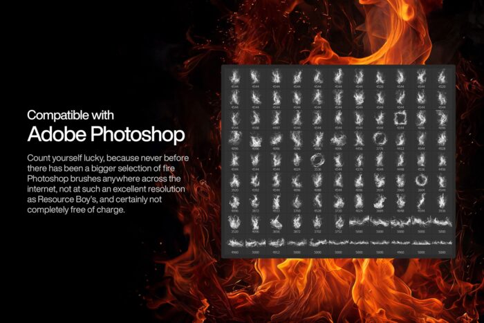 100 Fire Photoshop Brushes Image 2 Desigix Shop