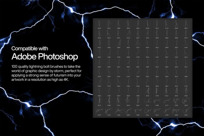 100 Lightning Bolt Photoshop Brushes Image 2 Desigix Shop