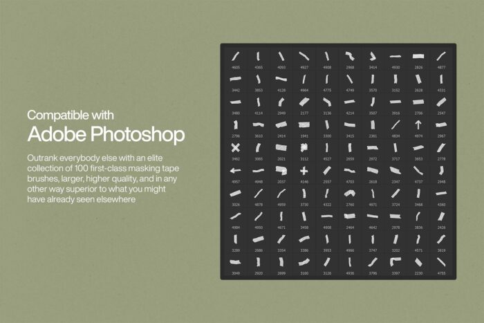 100 Masking Tape Photoshop Brushes Image 2 Desigix Shop