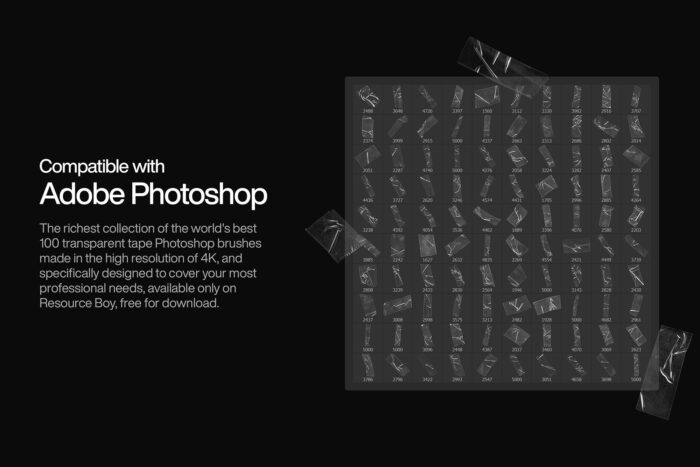 100 Transparent Tape Photoshop Brushes Image 2 Desigix Shop