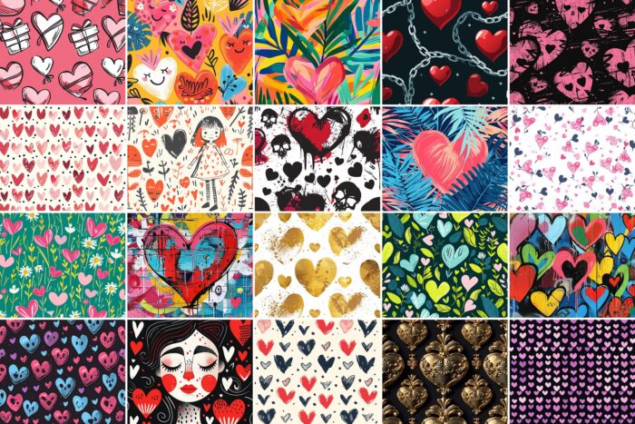 1000 Heart Patterns Image 2 Desigix Shop