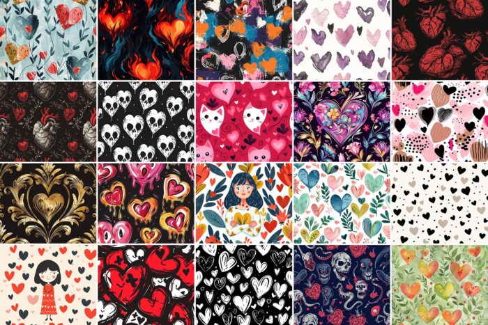 1000 Heart Patterns Image 4 Desigix Shop