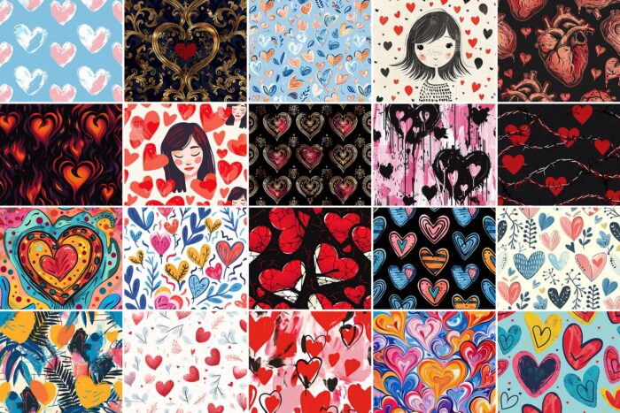 1000 Heart Patterns Image 5 Desigix Shop