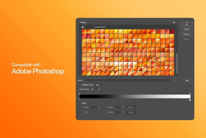 200 Orange Photoshop Gradients Image 2 Desigix Shop