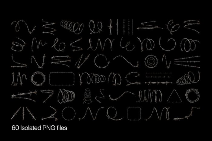 free barbed wire png textures 02 Desigix Shop